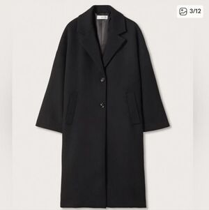 Mango Black Oversized Coat